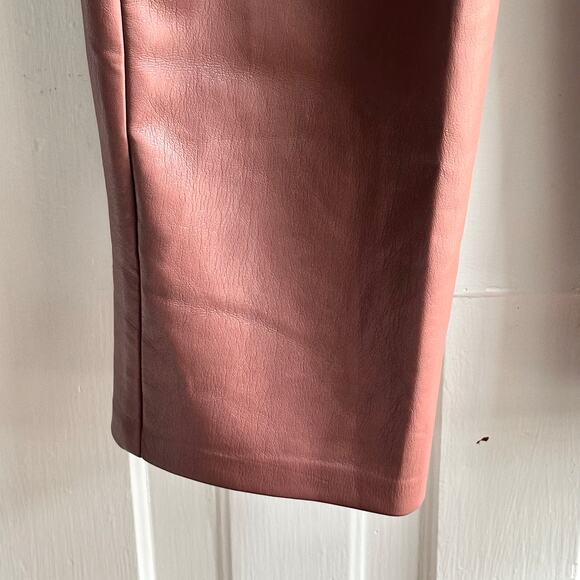 Aritzia Wilfred The Melina Cropped Vegan Leather Pants Cognac Brown - Picture 6 of 9